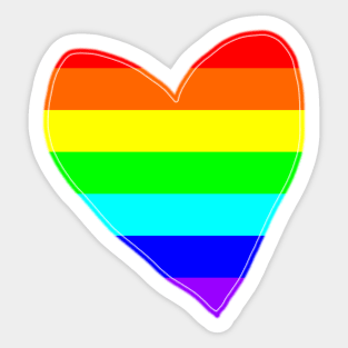 Bright Rainbow Love Heart Sticker